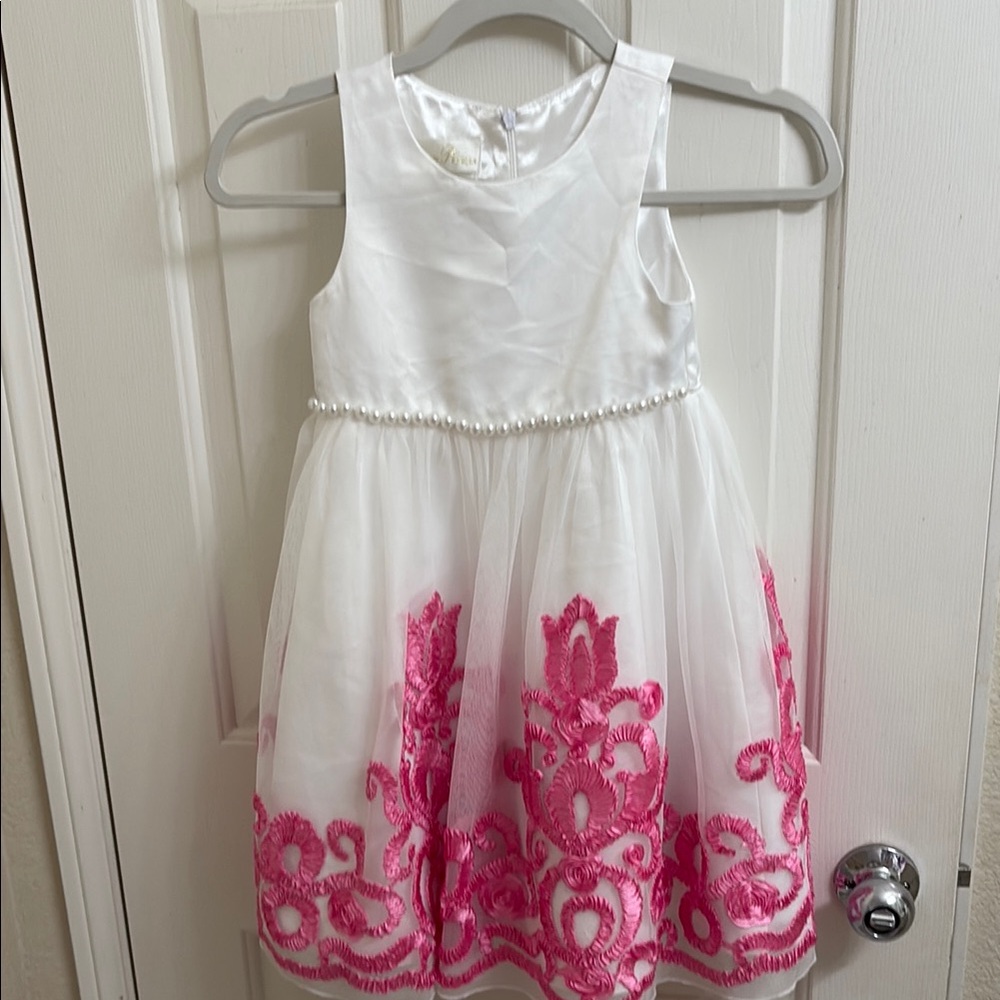 American Princess White and Pink Formal Dress